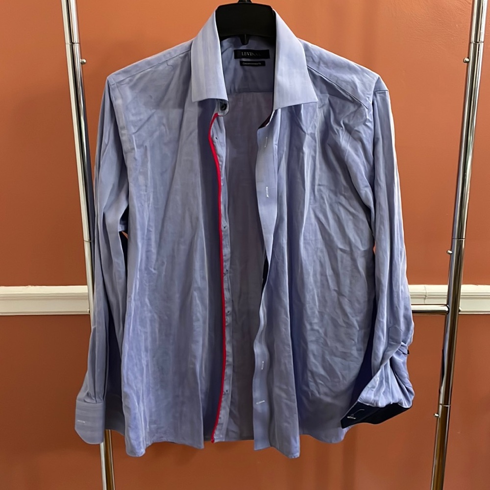 Levinas Men’s Dress Shirt size 2xl blue